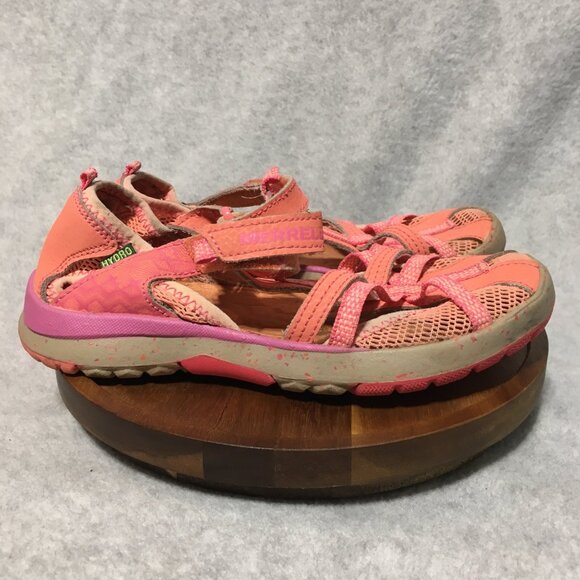 Merrell Sandals 1M Girls Hydro Monarch Sandal Orange Pink Water Shoes - Picture 1 of 11